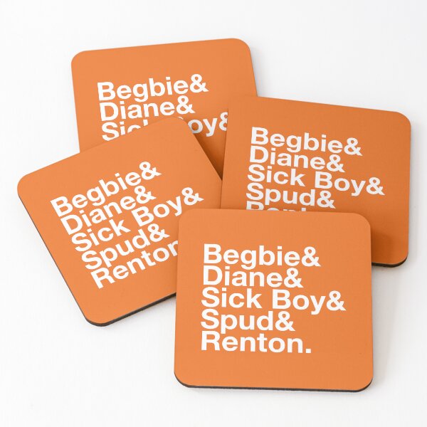 Item preview, Begbie & Diane & Sick Boy & Spud & Renton – Trainspotting Characters List - White Text designed and sold by NiceHatHarry.
