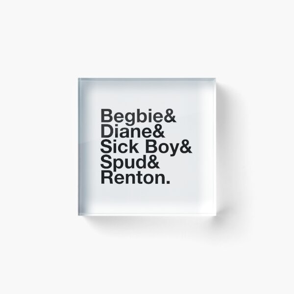 Item preview, Begbie & Diane & Sick Boy & Spud & Renton – Trainspotting Characters List - Black Text designed and sold by NiceHatHarry.
