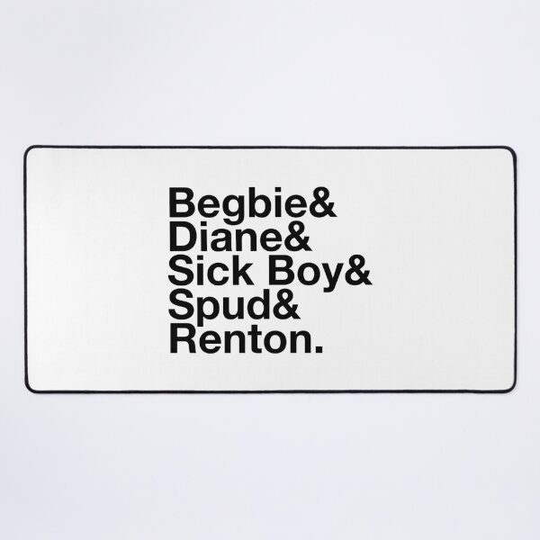 Item preview, Begbie & Diane & Sick Boy & Spud & Renton – Trainspotting Characters List - Black Text designed and sold by NiceHatHarry.