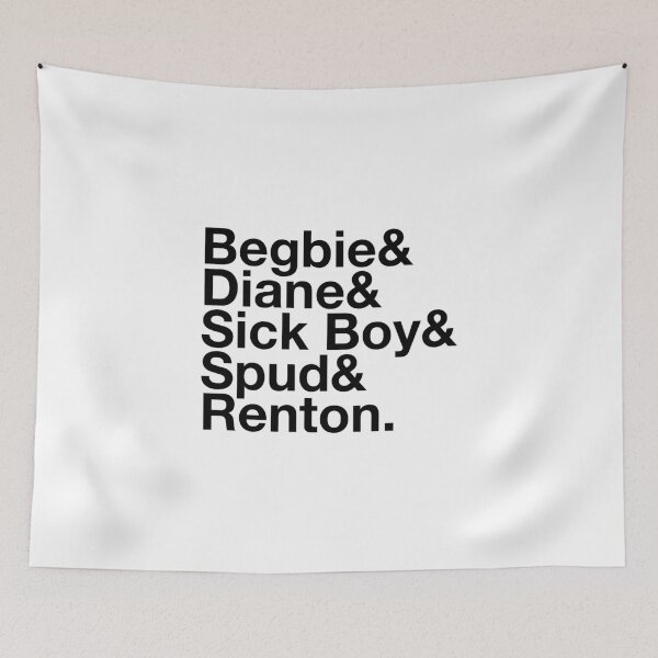 Item preview, Begbie & Diane & Sick Boy & Spud & Renton – Trainspotting Characters List - Black Text designed and sold by NiceHatHarry.