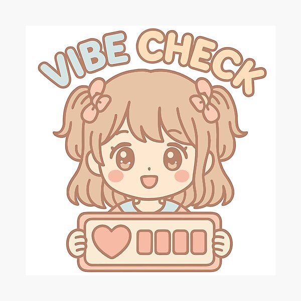 Item preview, Cute Cartoon Vibe Check Graphic for Positive Energy Lovers designed and sold by ThreadQuirk.