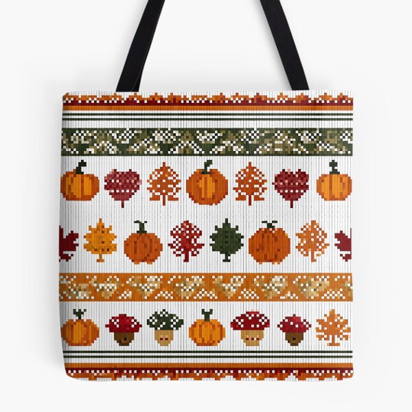 Item preview, Autumn-inspired Nordic pixel seamless pattern 4 designed and sold by Shuga-Design.
