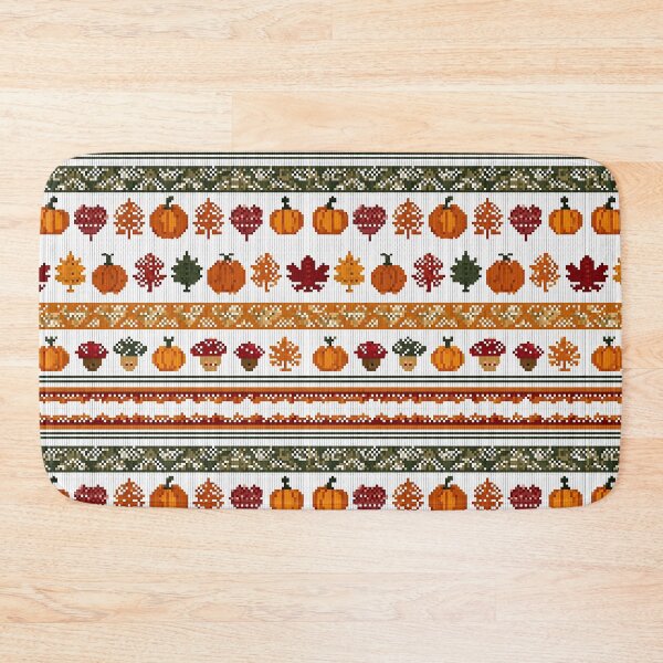 Item preview, Autumn-inspired Nordic pixel seamless pattern 4 designed and sold by Shuga-Design.