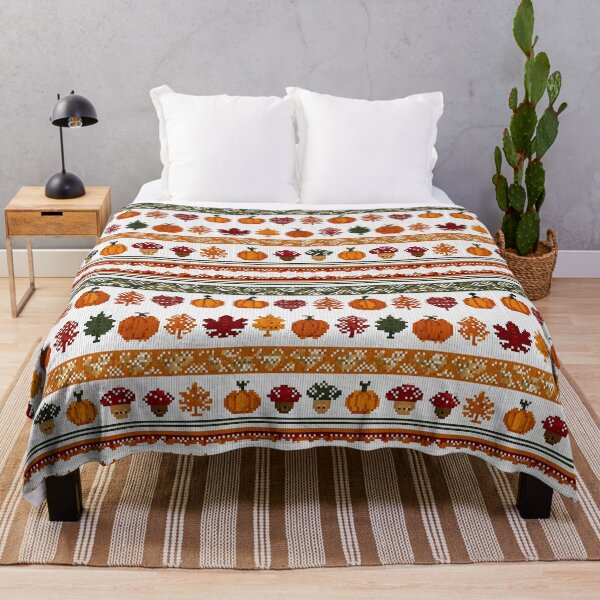 Item preview, Autumn-inspired Nordic pixel seamless pattern 4 designed and sold by Shuga-Design.