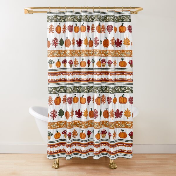 Item preview, Autumn-inspired Nordic pixel seamless pattern 4 designed and sold by Shuga-Design.