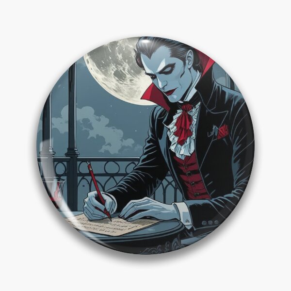 Item preview, Vampire Writing Poetry – Gothic Moonlit Gazebo Art Print designed and sold by Deezyned.