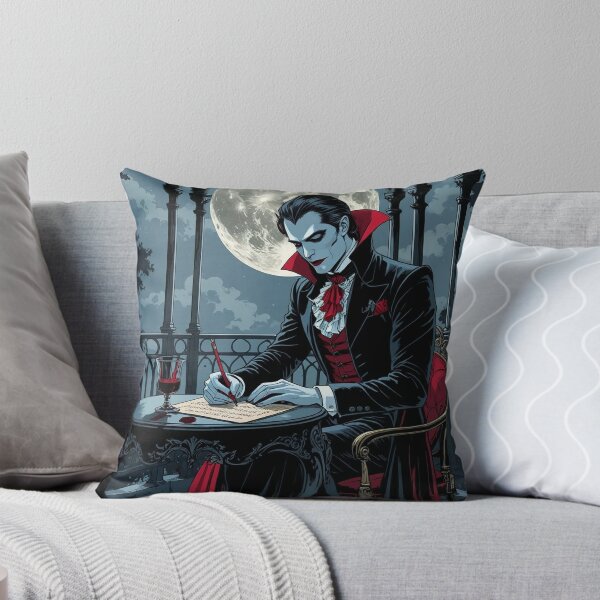 Item preview, Vampire Writing Poetry – Gothic Moonlit Gazebo Art Print designed and sold by Deezyned.