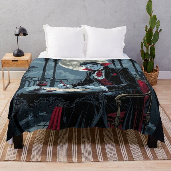 Item preview, Vampire Writing Poetry – Gothic Moonlit Gazebo Art Print designed and sold by Deezyned.