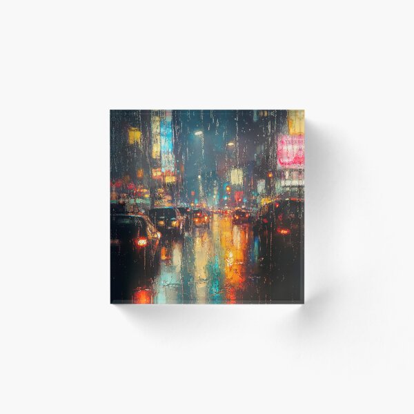 Item preview, Rainy City Lights Through Glass designed and sold by AITuneSphere.