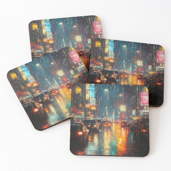 Item preview, Rainy City Lights Through Glass designed and sold by AITuneSphere.