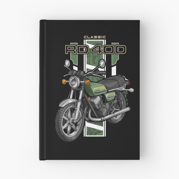 Artikelvorschau, Yamaha RD400 1976 (Geneva Green) für Motorradfahrer entworfen und verkauft von MotoApparelHub.