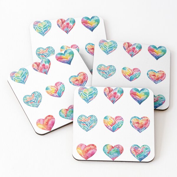 Item preview, Abstract Watercolor Hearts | Red Pink Heart Art | Romantic Watercolor Heart Painting designed and sold by PnrArtDesign.