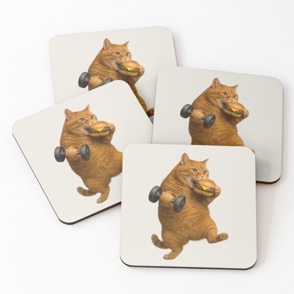 Item preview, Fitness Cat Trainer, Burger Cat – Cheeky Workout Motivation designed and sold by memememescat.
