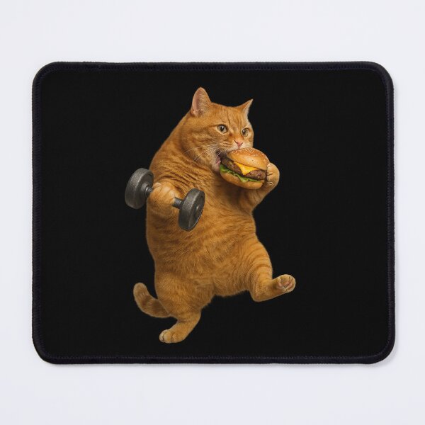 Item preview, Fitness Cat Trainer, Burger Cat – Cheeky Workout Motivation designed and sold by memememescat.