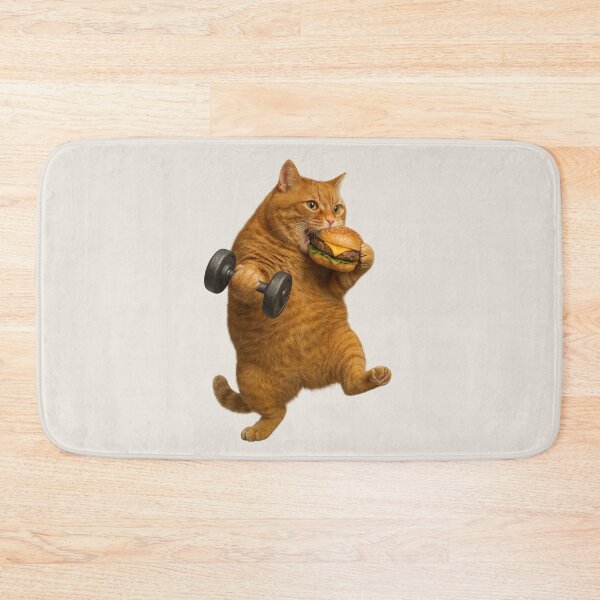 Item preview, Fitness Cat Trainer, Burger Cat – Cheeky Workout Motivation designed and sold by memememescat.