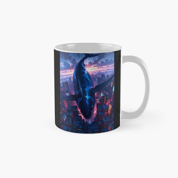 Item preview, flying whale in cyberpunk city designed and sold by ururuty.