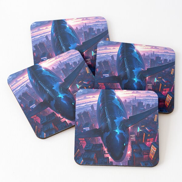 Item preview, flying whale in cyberpunk city designed and sold by ururuty.