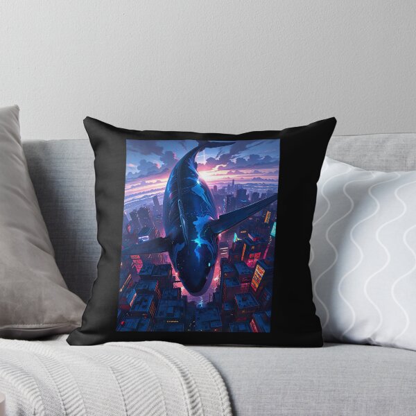 Item preview, flying whale in cyberpunk city designed and sold by ururuty.