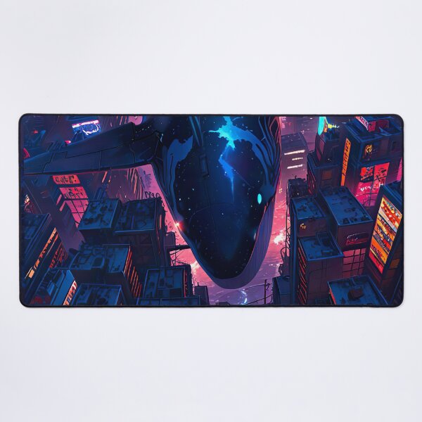 Item preview, flying whale in cyberpunk city designed and sold by ururuty.