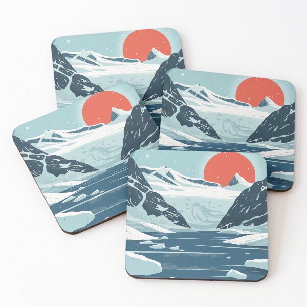 Item preview, Alaska Mountain Glacier Lake Nature Minimalist Art Illustration designed and sold by LVTFCOarts.