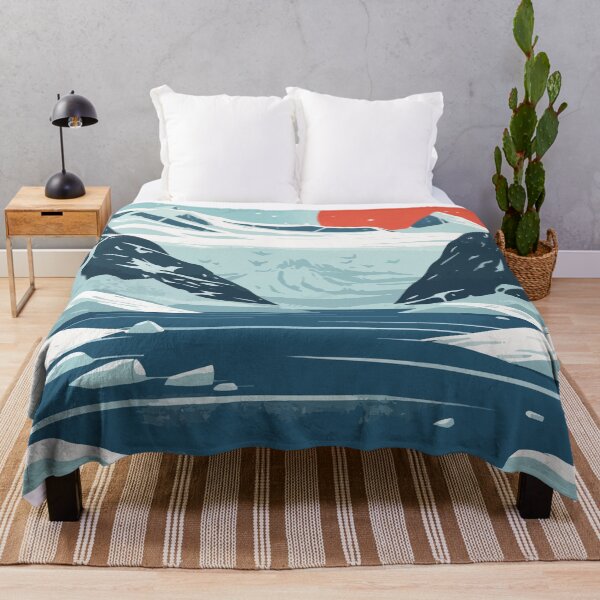 Item preview, Alaska Mountain Glacier Lake Nature Minimalist Art Illustration designed and sold by LVTFCOarts.