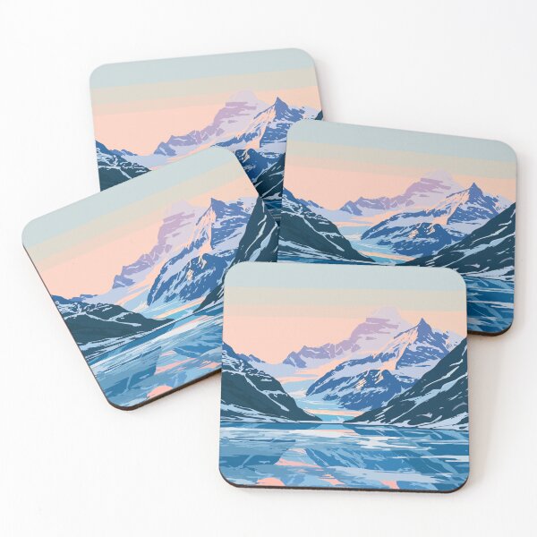 Item preview, Alaska Glacier Lake Mountain Minimalist Art Illustration designed and sold by LVTFCOarts.
