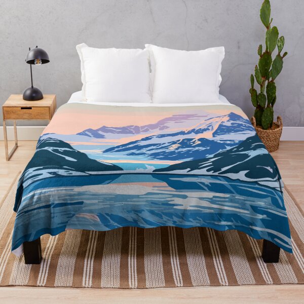 Item preview, Alaska Glacier Lake Mountain Minimalist Art Illustration designed and sold by LVTFCOarts.