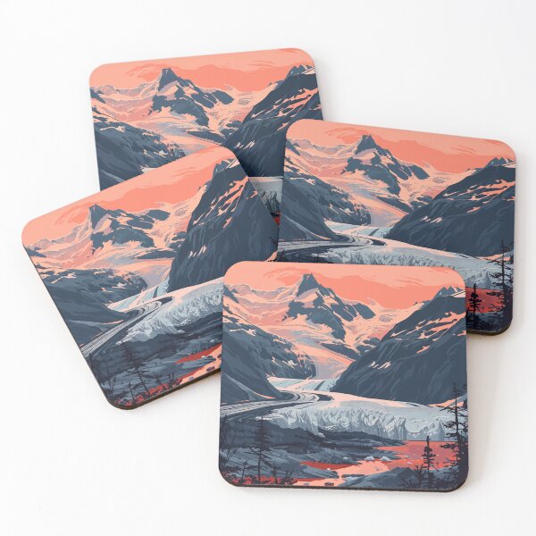 Item preview, Alaska Mountain Lake Minimalist Art Illustration designed and sold by LVTFCOarts.