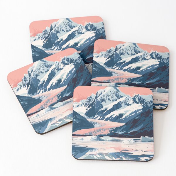Item preview, Alaska Glacier Lake Minimalist Art Illustration designed and sold by LVTFCOarts.