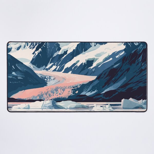 Item preview, Alaska Glacier Lake Minimalist Art Illustration designed and sold by LVTFCOarts.