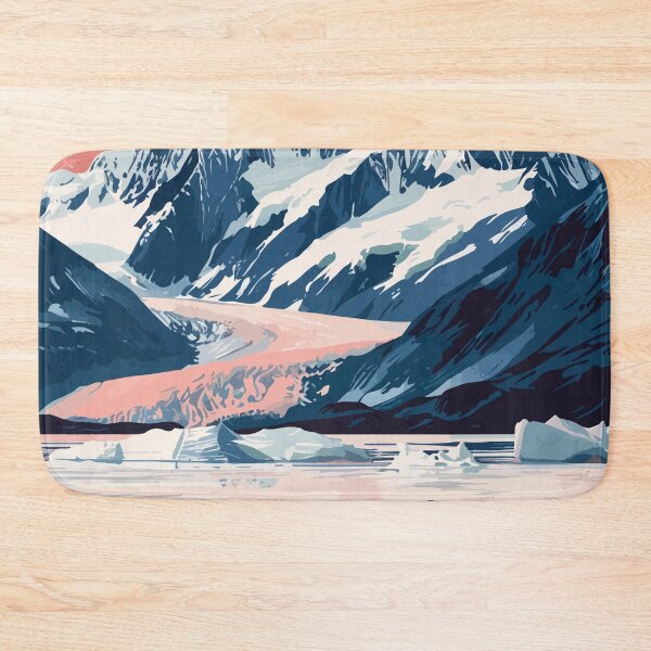 Item preview, Alaska Glacier Lake Minimalist Art Illustration designed and sold by LVTFCOarts.