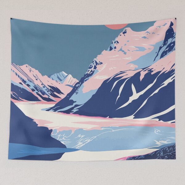 Item preview, Alaska Glacier Scene Minimalist Art Illustration designed and sold by LVTFCOarts.