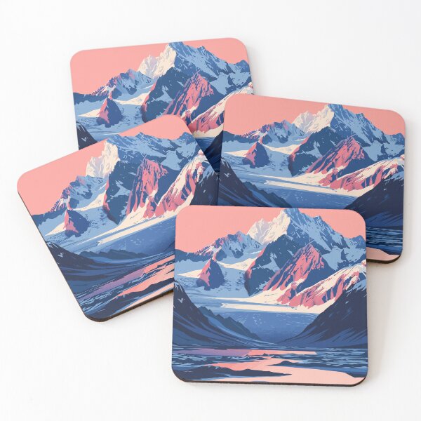 Item preview, Mountain Glacier Lake Alaska Minimalist Art Illustration designed and sold by LVTFCOarts.