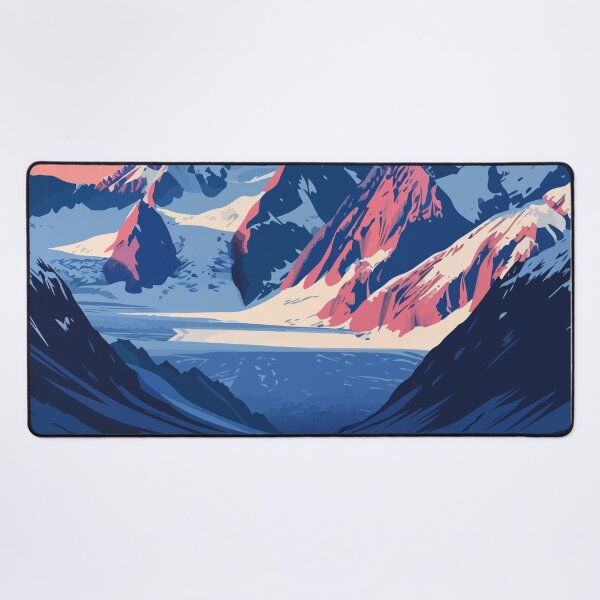 Item preview, Mountain Glacier Lake Alaska Minimalist Art Illustration designed and sold by LVTFCOarts.