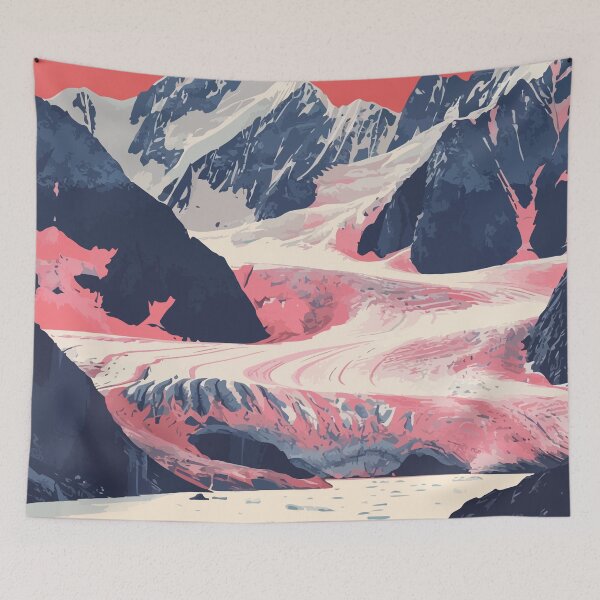 Item preview, Calm Glacier Lake Alaska Minimalist Art Illustration designed and sold by LVTFCOarts.