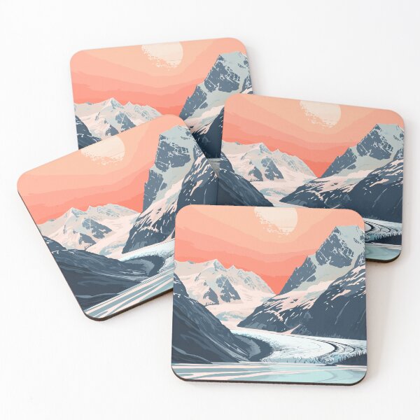 Item preview, Peaceful Alaska Mountain Lake Minimalist Art Illustration designed and sold by LVTFCOarts.