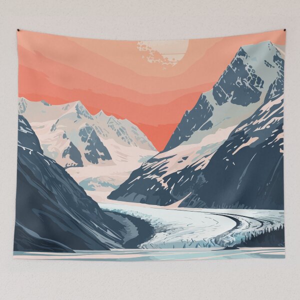 Item preview, Peaceful Alaska Mountain Lake Minimalist Art Illustration designed and sold by LVTFCOarts.