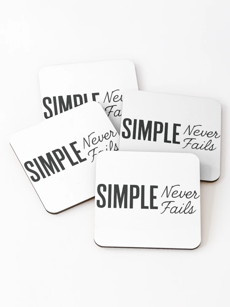 Thumbnail 1 of 5, Coasters (Set of 4), Simple Never Fails designed and sold by ThreadQuirk.