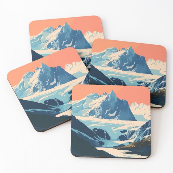 Item preview, Alaska Mountain Lake Scene Minimalist Art Illustration designed and sold by LVTFCOarts.