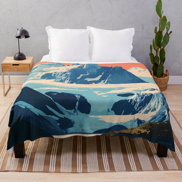 Item preview, Alaska Mountain Lake Scene Minimalist Art Illustration designed and sold by LVTFCOarts.