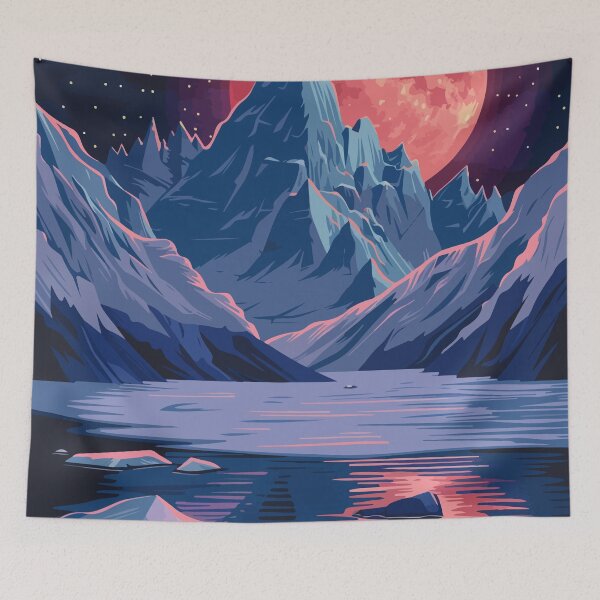 Item preview, Glacier Lake Alaska Minimalist Art Illustration designed and sold by LVTFCOarts.