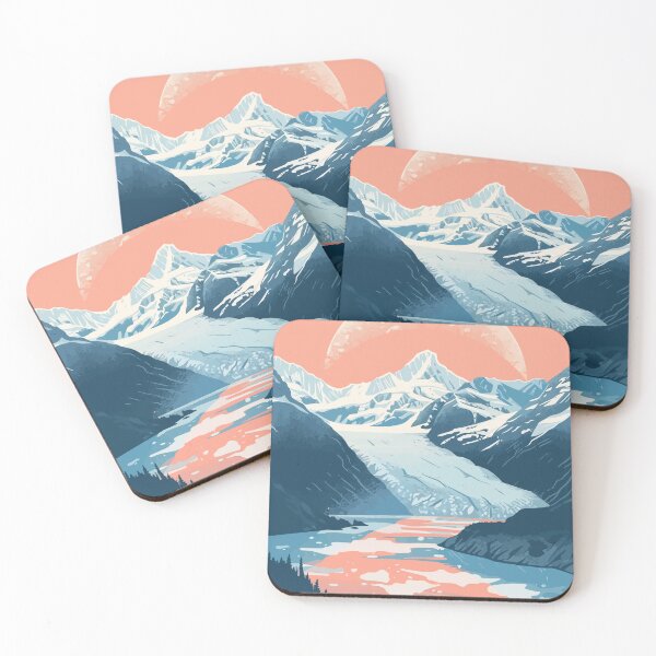 Item preview, Mountain Glacier Alaska Minimalist Art Illustration designed and sold by LVTFCOarts.