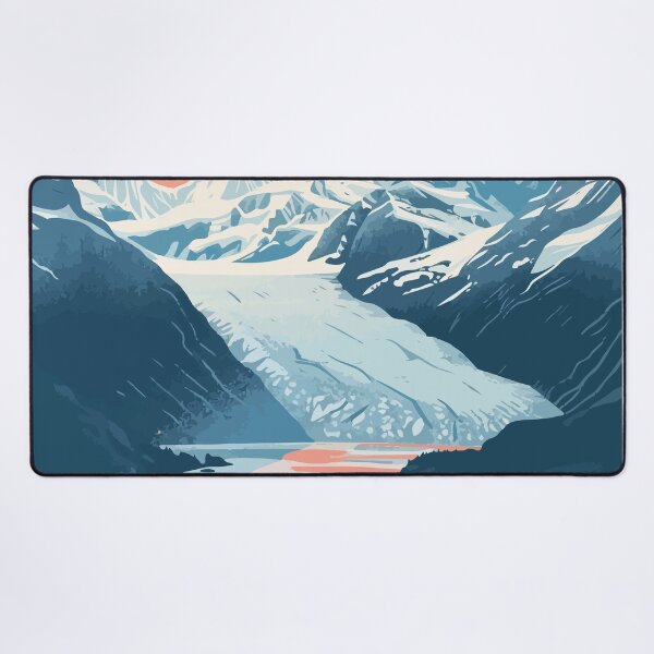 Item preview, Mountain Glacier Alaska Minimalist Art Illustration designed and sold by LVTFCOarts.