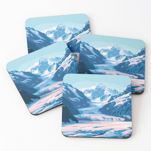 Item preview, Glacier Lake Scene Alaska Minimalist Art Illustration designed and sold by LVTFCOarts.
