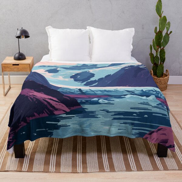 Item preview, Nature Alaska Mountain Lake Minimalist Art Illustration designed and sold by LVTFCOarts.
