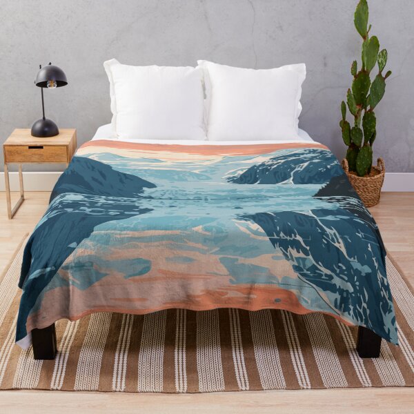Item preview, Scenic Alaska Glacier Lake Minimalist Art Illustration designed and sold by LVTFCOarts.