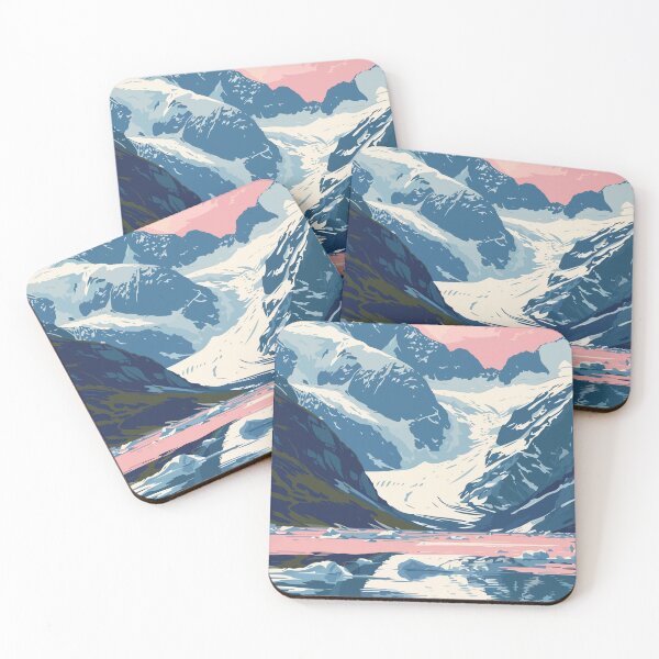 Item preview, Alaska Mountains and Glacier Lake Minimalist Art Illustration designed and sold by LVTFCOarts.
