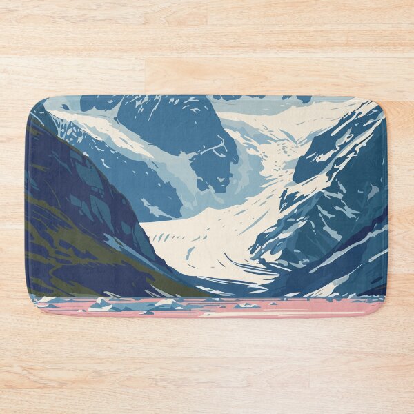 Item preview, Alaska Mountains and Glacier Lake Minimalist Art Illustration designed and sold by LVTFCOarts.