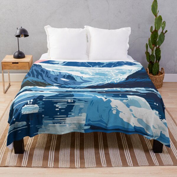 Item preview, Glacier Mountains Lake Alaska Minimalist Art Illustration designed and sold by LVTFCOarts.
