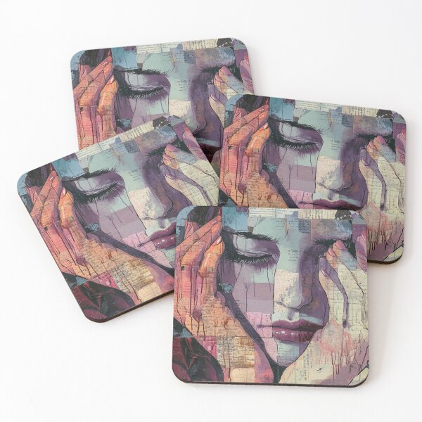 Item preview, Emotional Collage Portrait of Silence designed and sold by AITuneSphere.